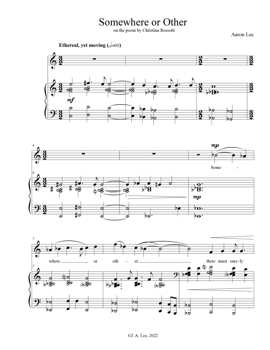 Somewhere or Other (for voice and piano) Voice Solo scores gallery preview page 1