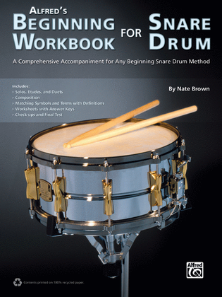 Book cover for Alfred's Beginning Workbook for Snare Drum