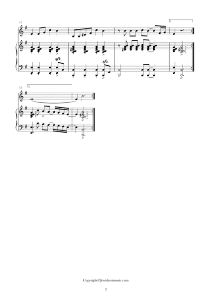 Ocho Kandelikas. Solo and piano accompaniment. Hanukkah song image number null
