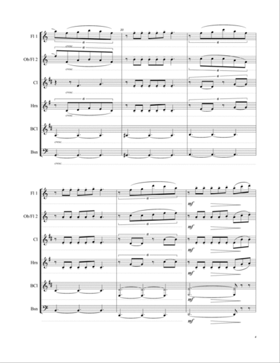 Clair de Lune from Suite Bergamasque Woodwind Quintet scores gallery preview page 5