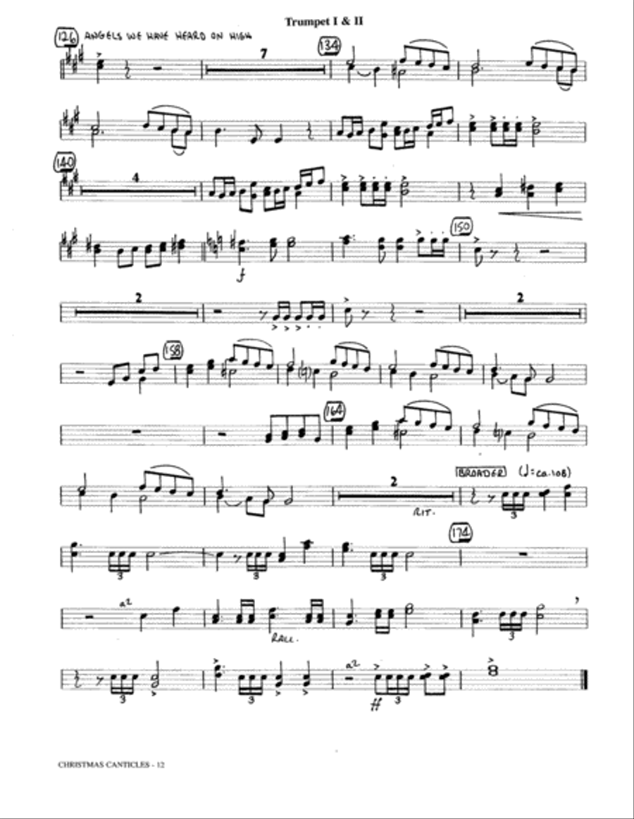 Christmas Canticles: A Cantata of Carols in Four Suites (Full Orchestra) - Bb Trumpet 1,2 Choir scores gallery preview page 9