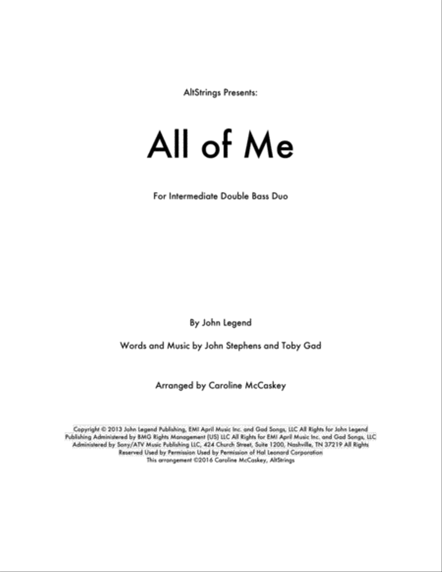 All Of Me String Duet scores gallery preview page 1