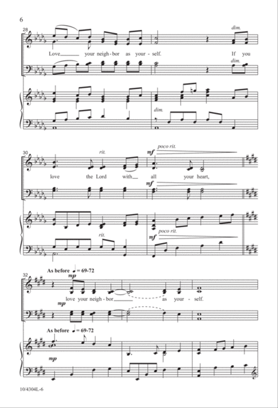 The Greatest Commandment 4-Part scores gallery preview page 6