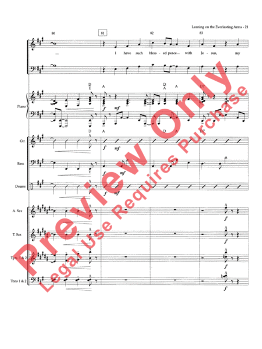 Leaning on the Everlasting Arms Choir scores gallery preview page 54