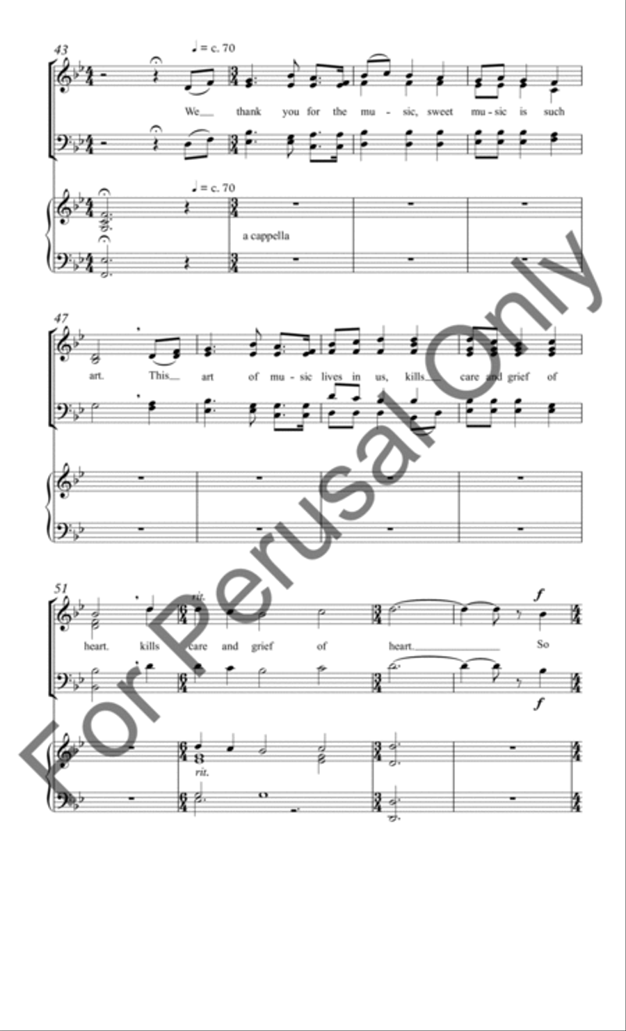 We Thank You for the Music (Choral Score) 4-Part scores gallery preview page 6