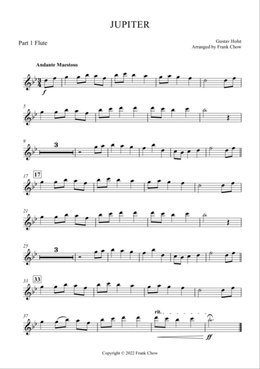 Jupiter: The Bringer Of Jollity Concert Band scores gallery preview page 6