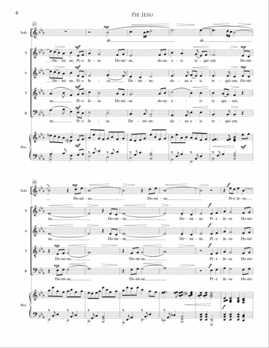 Pie Jesu 4-Part scores gallery preview page 4