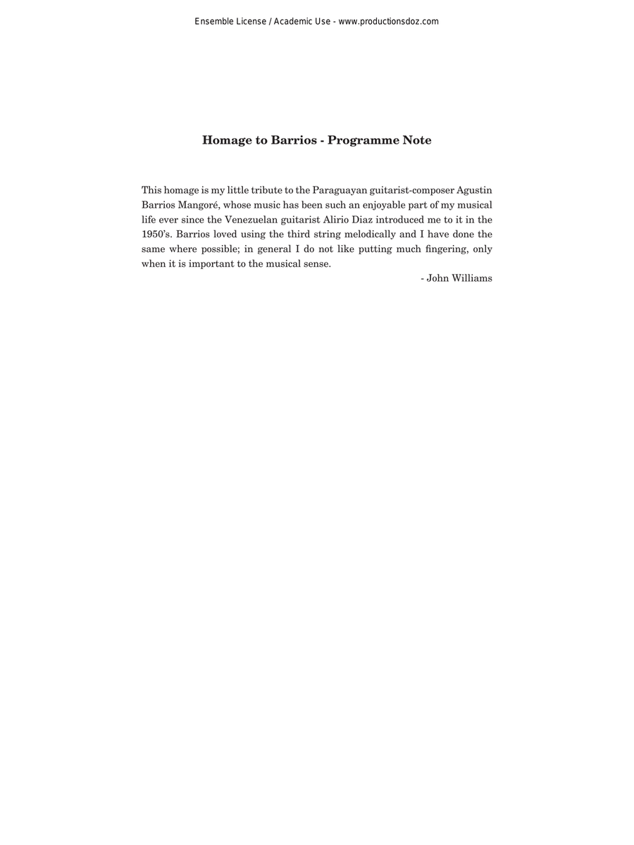 Homage to Barrios Classical Guitar scores gallery preview page 2