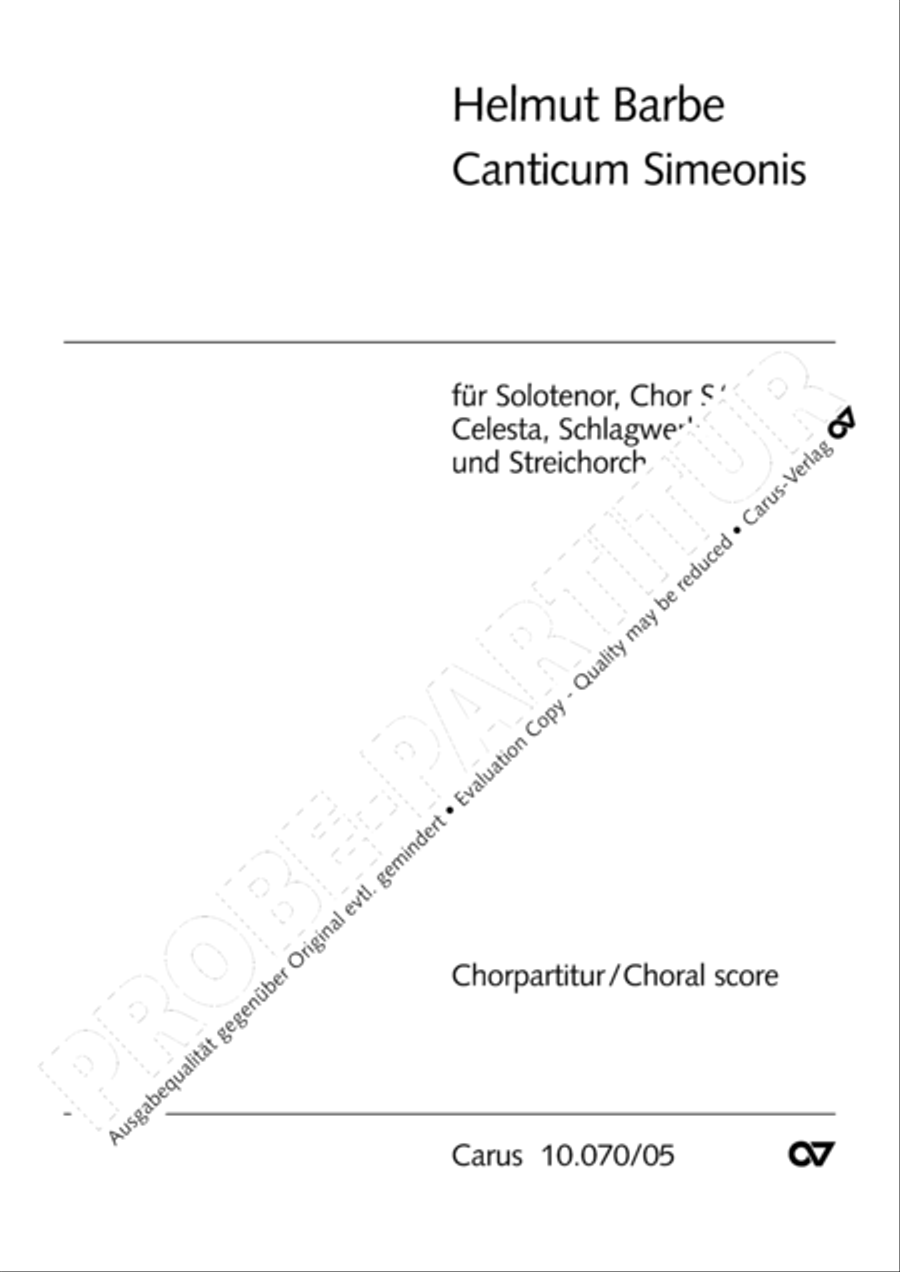 Canticum Simeonis (Der Lobgesang des Simeon) 4-Part scores gallery preview page 2