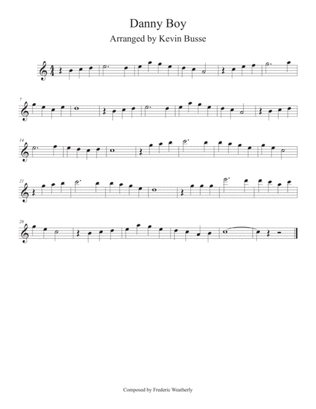 Book cover for Danny Boy (Easy key of C) - Violin
