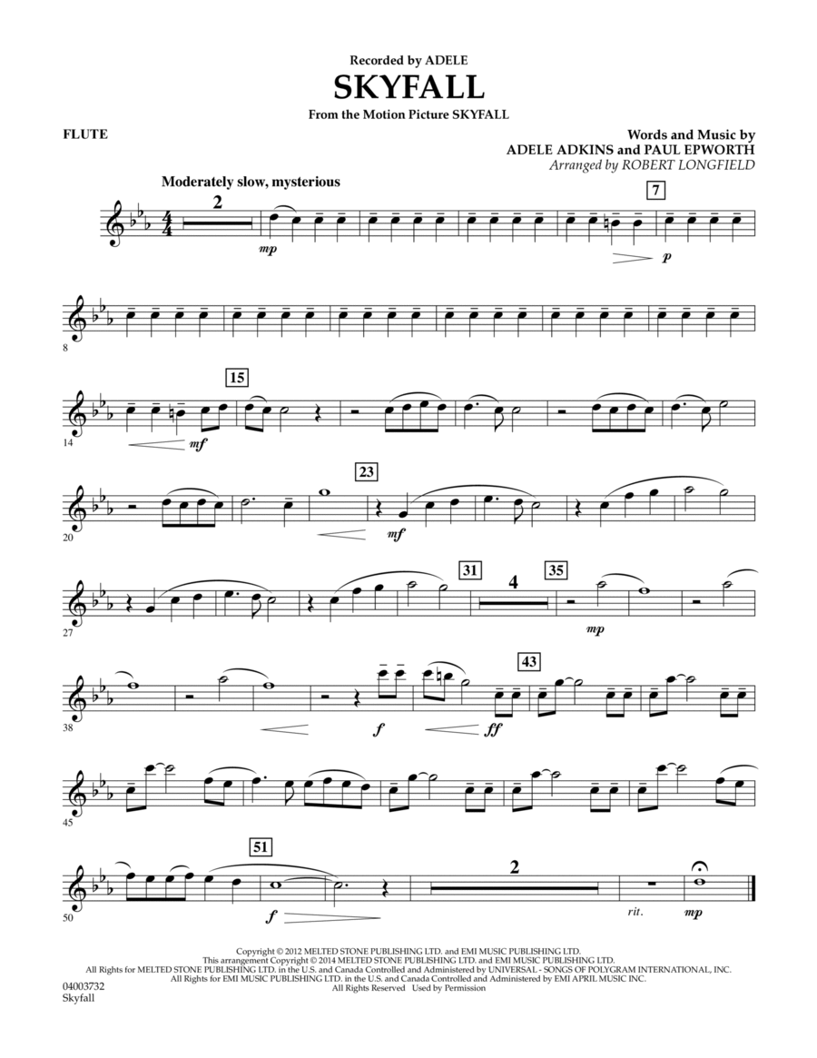 Skyfall - Flute Concert Band scores gallery preview page 1