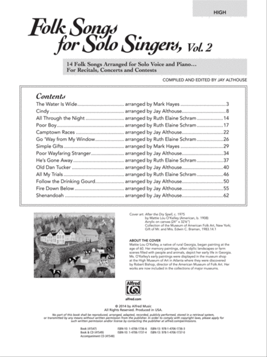 Folk Songs for Solo Singers, Volume 2 Voice scores gallery preview page 2