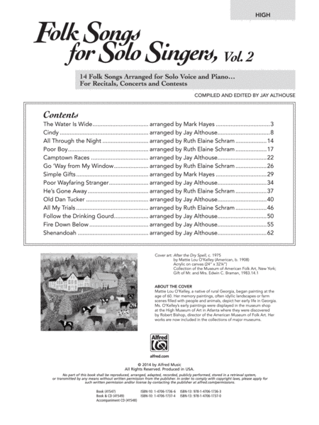 Folk Songs for Solo Singers, Volume 2 image number null