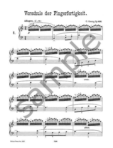 Preliminary School of Finger Dexterity Op. 636 for Piano