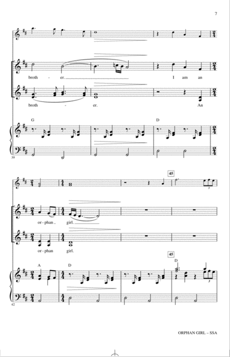 Orphan Girl (arr. Emily Crocker) SSA scores gallery preview page 6