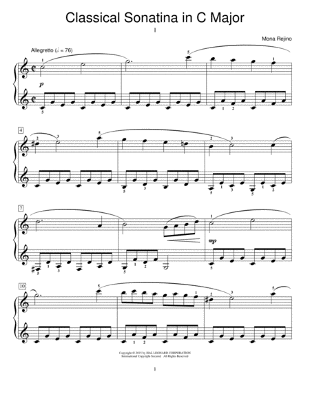 Classical Sonatina In C Major