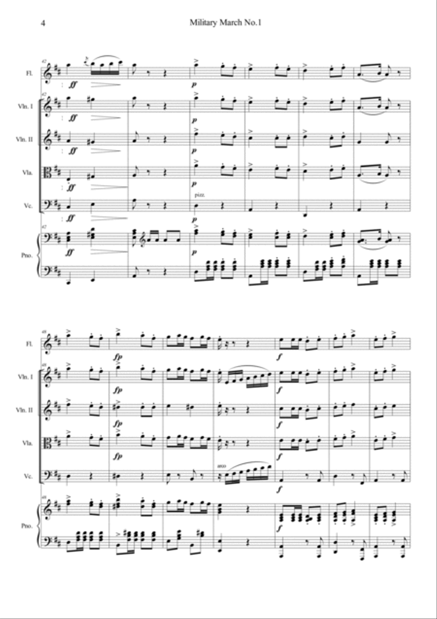 Military March No.1 (Easy and Short) Orchestra scores gallery preview page 4