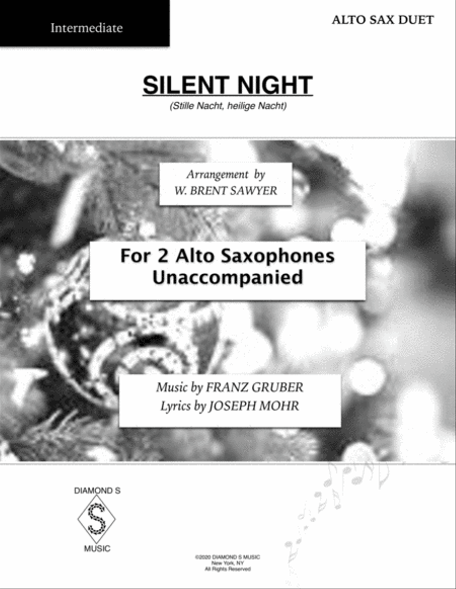 SILENT NIGHT (Stille Nacht) for ALTO SAX DUET Woodwind Duet scores gallery preview page 2