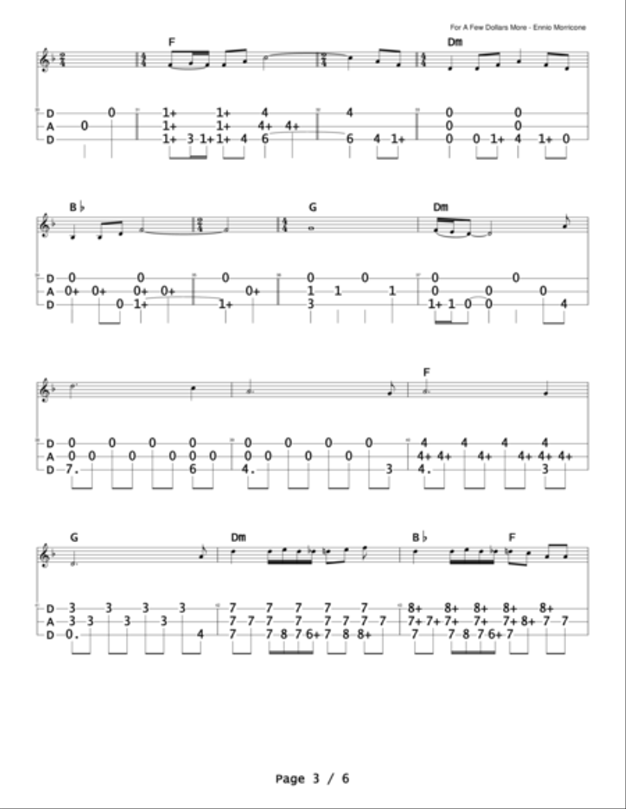 For A Few Dollars More Dulcimer scores gallery preview page 3