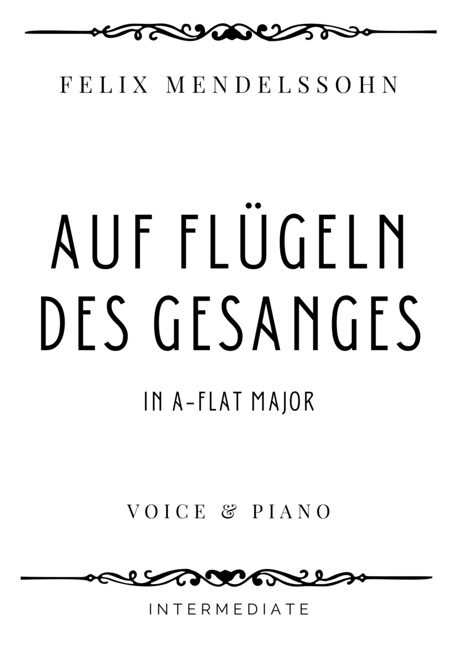 Mendelssohn - Auf Flügeln des Gesanges in A-flat major - Intermediate Chamber Music scores gallery preview page 1