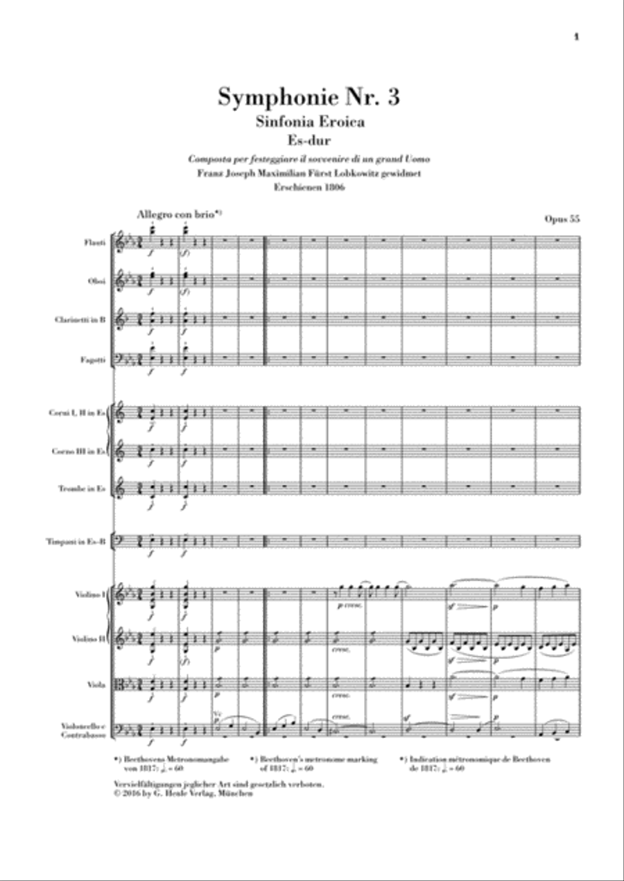 Symphony No. 3 in E-flat Major Op. 55 (Sinfonia Eroica) Orchestra scores gallery preview page 2
