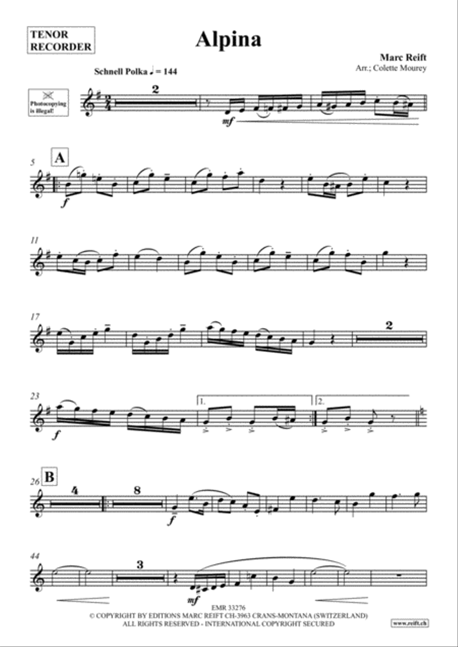 Alpina Tenor Recorder scores gallery preview page 2