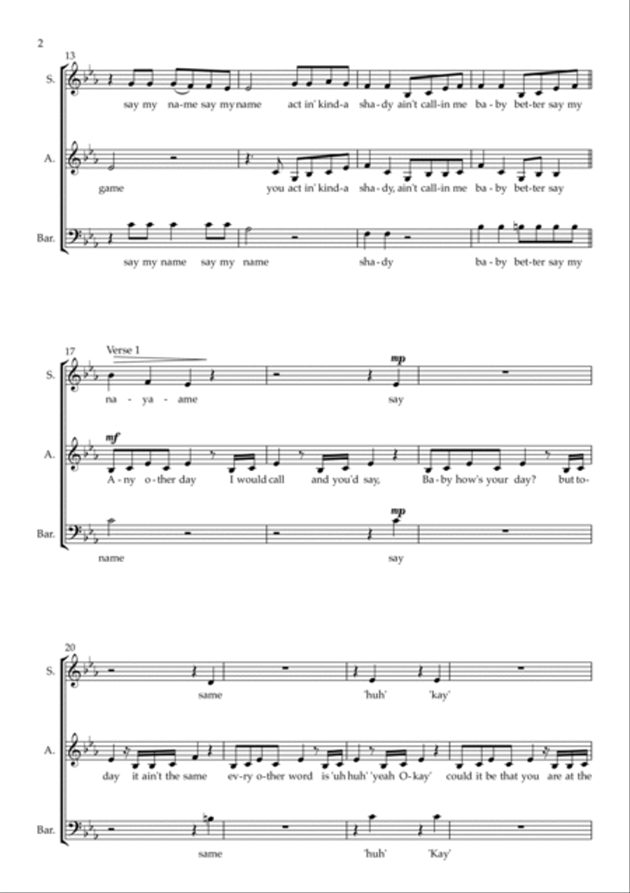 Say My Name 3-Part scores gallery preview page 2