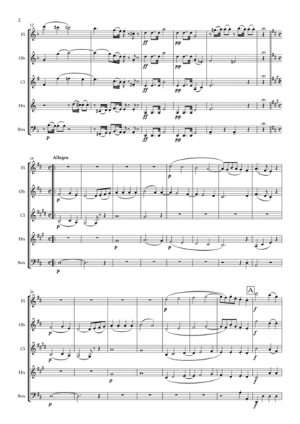 Symphony In D major 104 arranged for Wind Quintet image number null