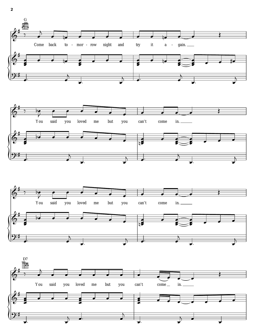 Keep A-Knockin' Piano, Vocal, Guitar scores gallery preview page 2