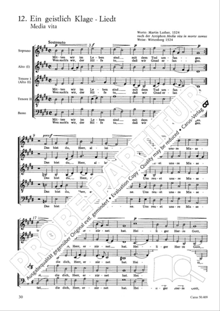 Zwolf deutsche geistliche Gesange Score scores gallery preview page 31