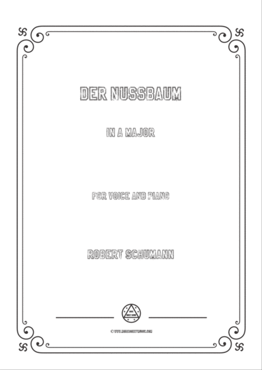 Schumann-Der Nussbaum in A Major,for Voice and Piano Voice Solo scores gallery preview page 1