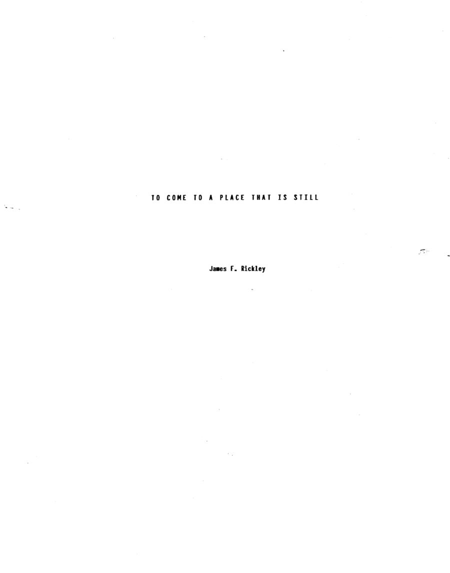 To Come To A Place That Is Still - Score