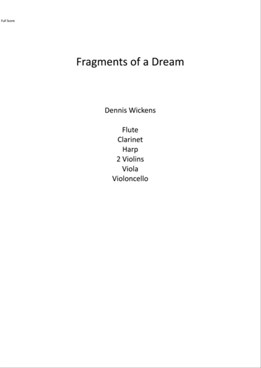 Fragments of a Dream Flute scores gallery preview page 1