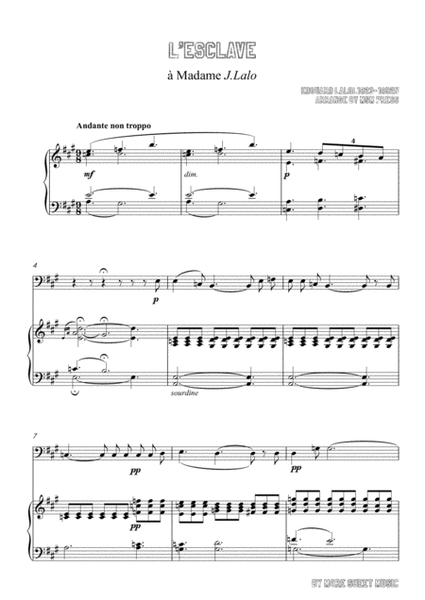 Lalo-L'esclave, for Cello and Piano image number null