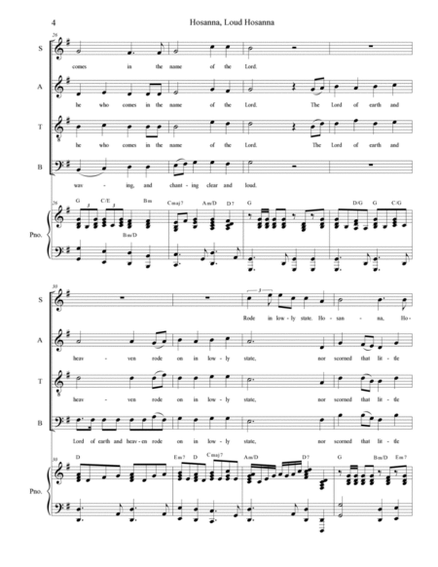 Hosanna, Loud Hosanna (with "Ride On, Ride On In Majesty!") (SATB - Piano accompaniment) image number null