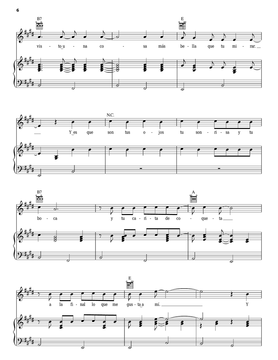 Lo Que Me Gusta A Mi Piano, Vocal, Guitar scores gallery preview page 6