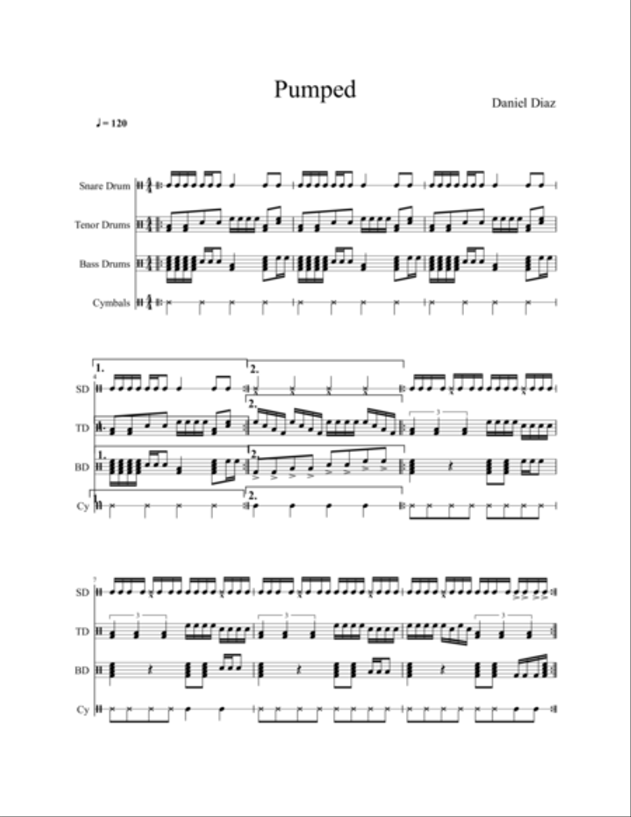 Pumped Marching Band scores gallery preview page 1