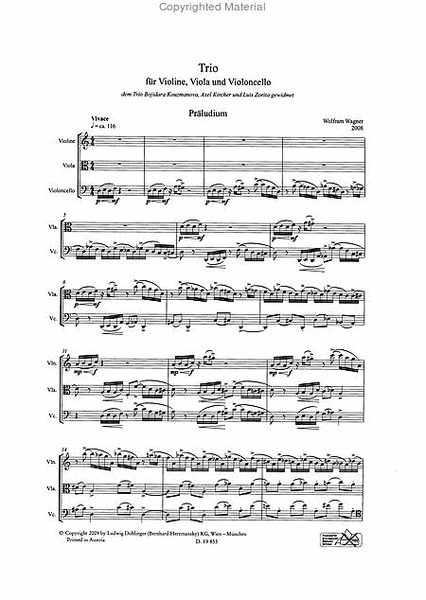 Trio fur Violine, Viola und Violoncello