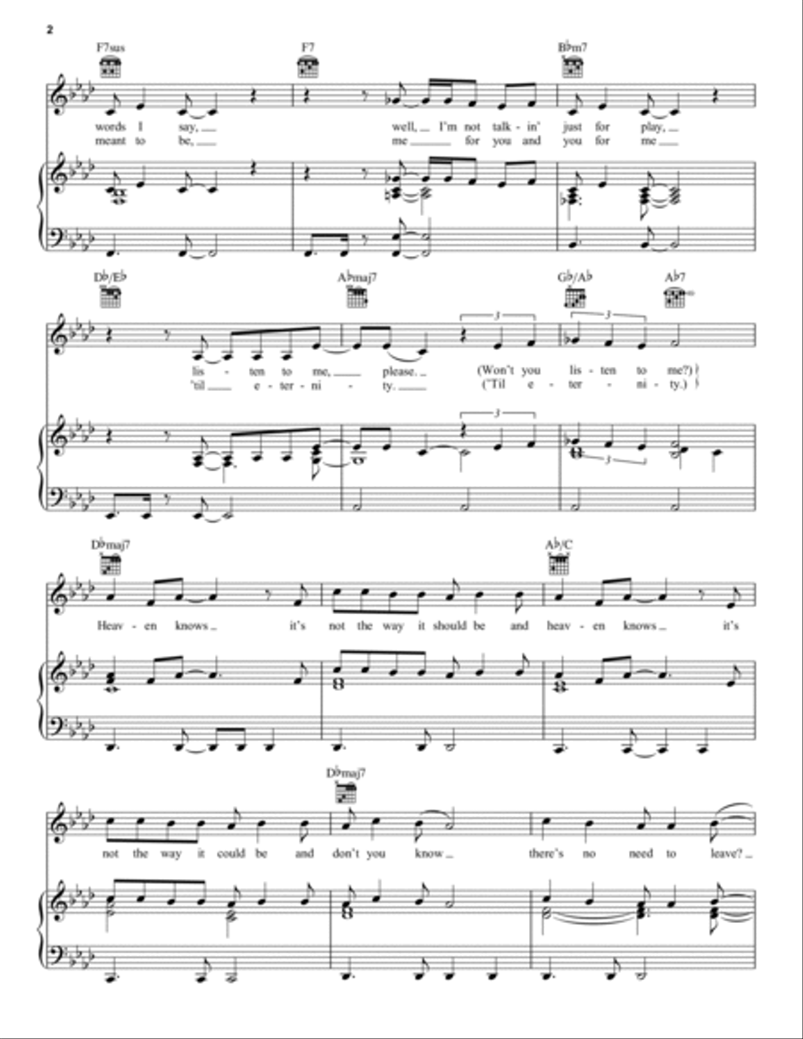 Heaven Knows Heaven Knows Piano, Vocal, Guitar scores gallery preview page 2
