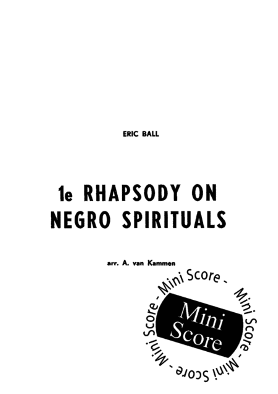 1e Rhapsody on Negro Spirituals Concert Band scores gallery preview page 3