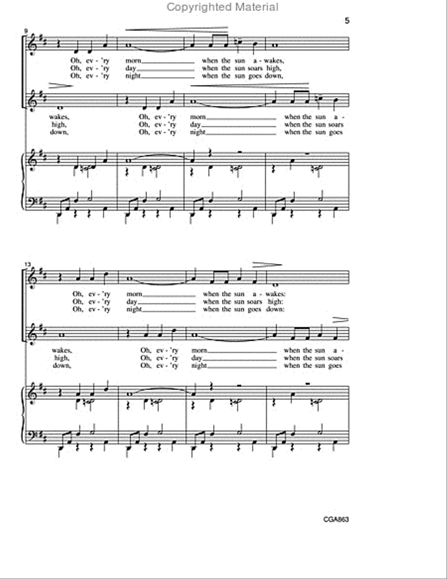 Three Canonic Folksongs for Young Singers SSA scores gallery preview page 5