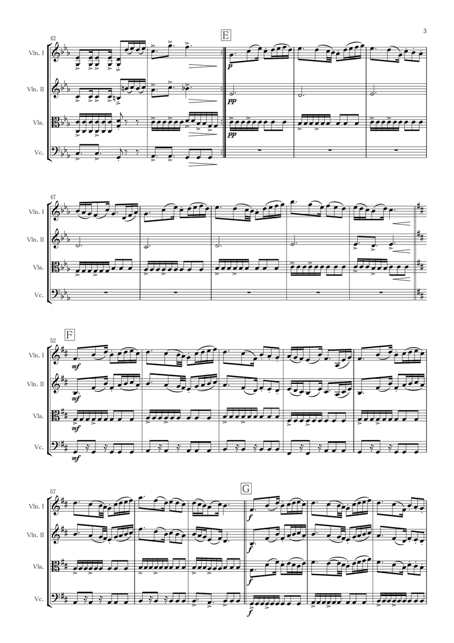 Spear of Justice (from Undertale) String Quartet scores gallery preview page 3
