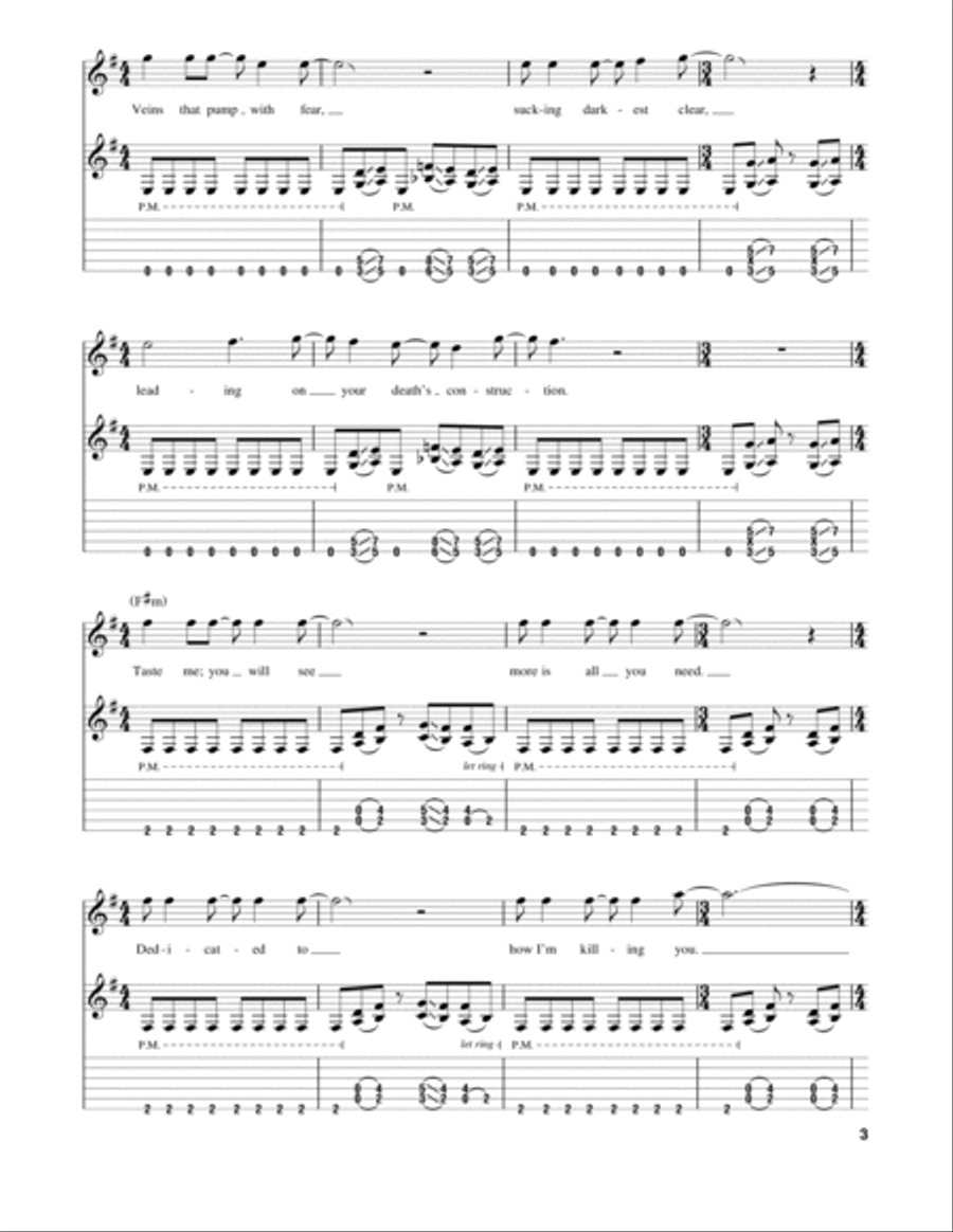 Master Of Puppets Electric Guitar scores gallery preview page 3
