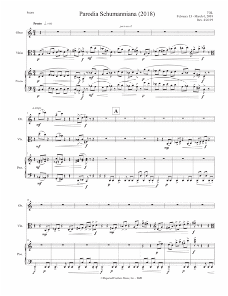Parodia Schumanniana (2018) for oboe, viola and piano Oboe scores gallery preview page 3