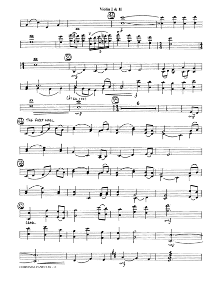 Christmas Canticles: A Cantata of Carols in Four Suites (Full Orchestra) - Violin 1, 2 Choir scores gallery preview page 10