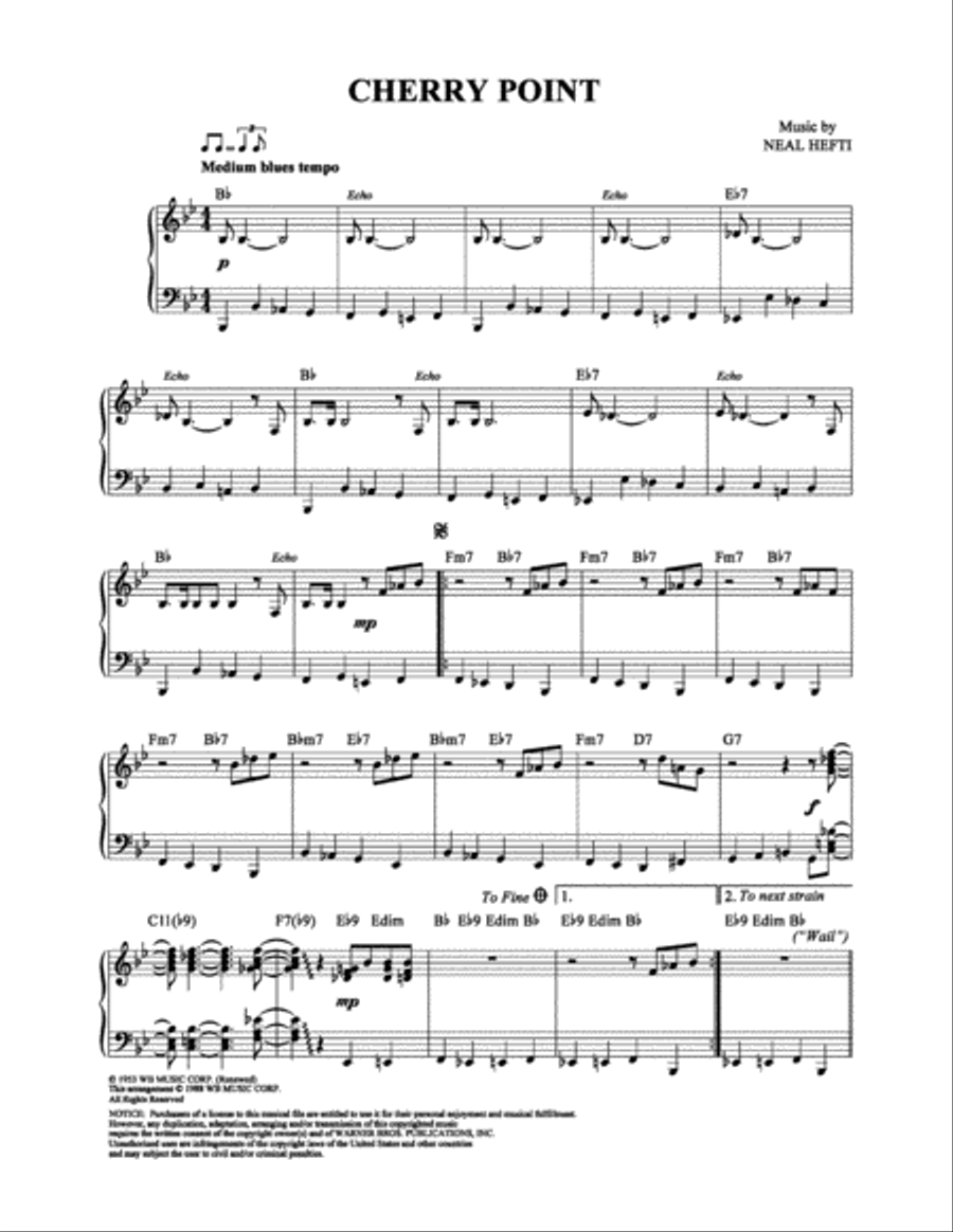Cherry Point Piano, Vocal, Guitar scores gallery preview page 1