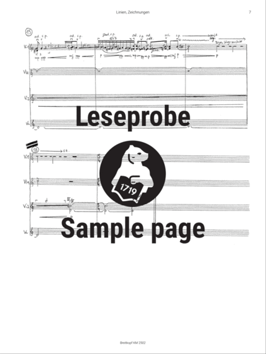 Linien, Zeichnungen String Quartet scores gallery preview page 5