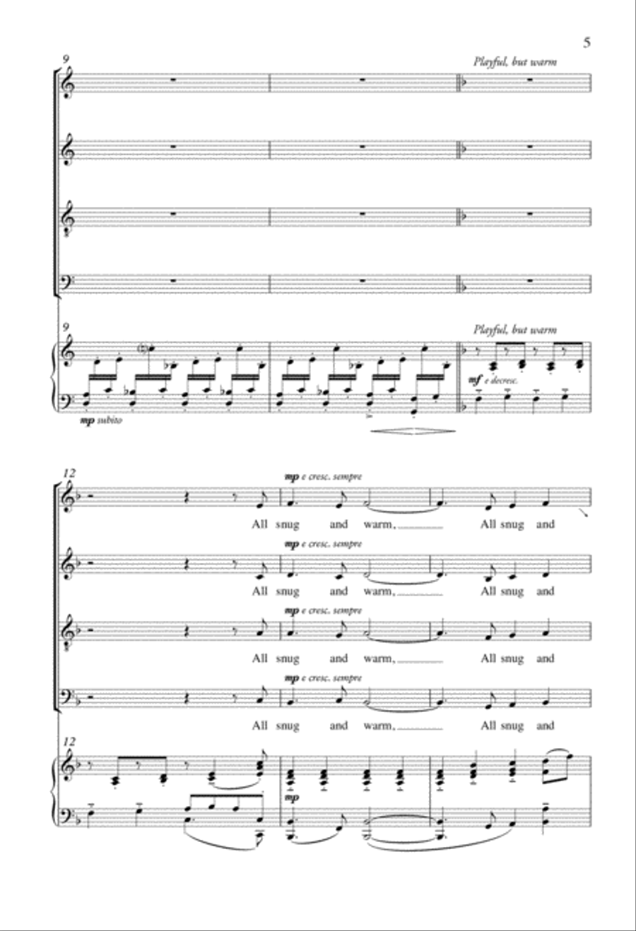 A Cat, A Bird, and Winter Fur 4-Part scores gallery preview page 3