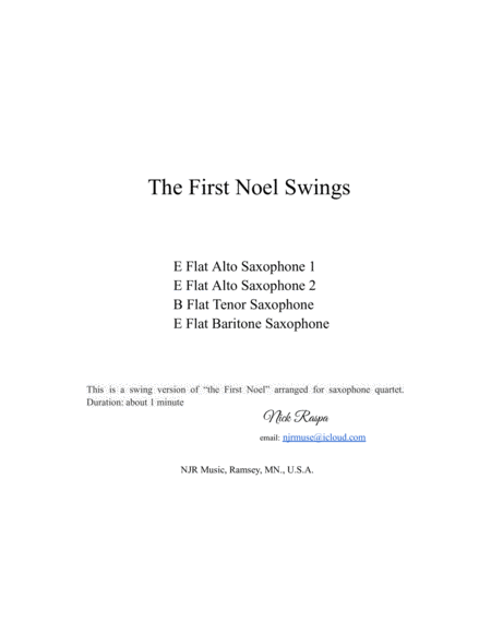 The First Noel Swings - Saxophone Quartet (AATB) full set image number null