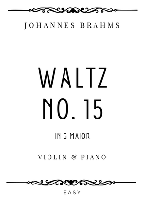 J. Brahms - Waltz No. 15 in G Major - Easy